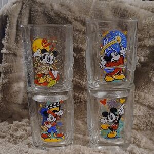 Set of 4 Disney Mickey Mouse Glasses